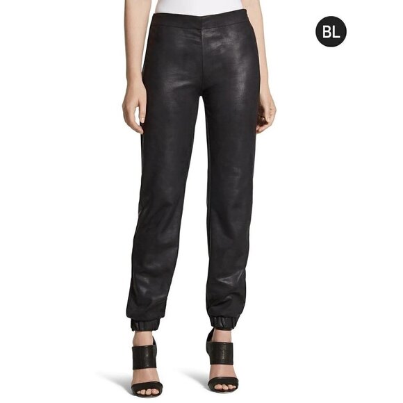 Chico's Black Label Faux Leather Jogger Pants 27 - Picture 1 of 6